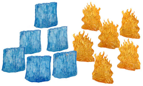 D&D Minis: Spell Effects- Wall of Fire & Wall of Ice